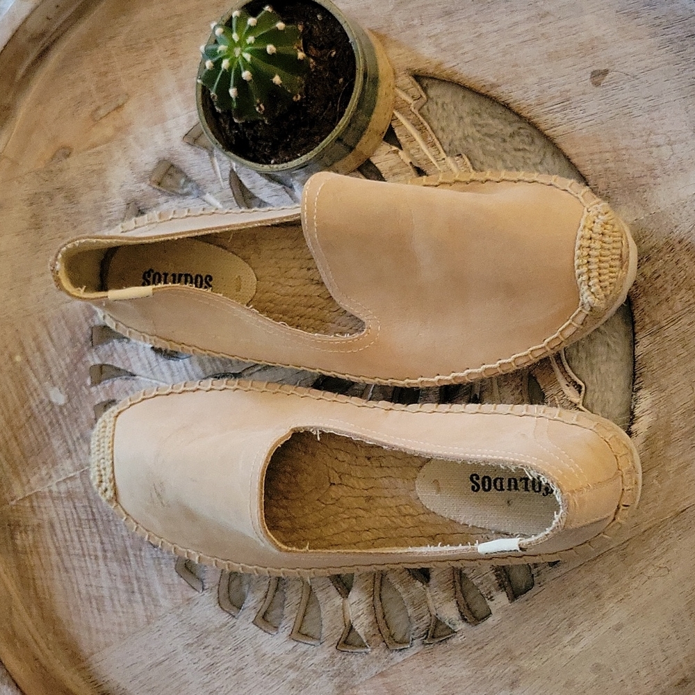 Soludos Platform Espadrille Smoking Slippers in suede